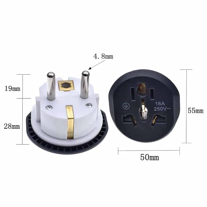 16A 250V EU Converter Universal EU Plug AU US UK CN to EU Adapter European Travel Adapter Socket