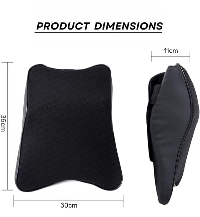 Neck Rest Cushion for Car & Chair – Memory Foam Headrest Support Pillow for Office, Back Support, and Travel – Ergonomic Comfort for Neck and Spine – Black