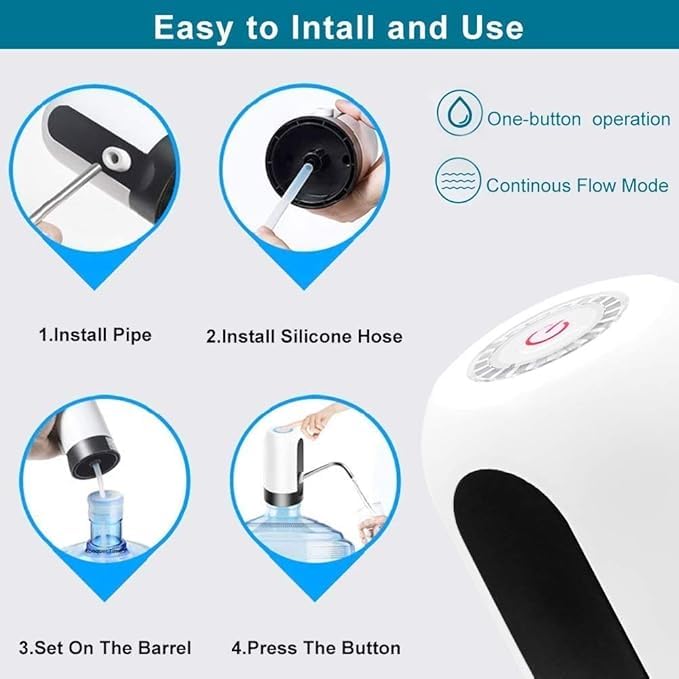 SmartTouch Wireless Water Dispenser โ Automatic Pump for 20L Bottles (White/Black)