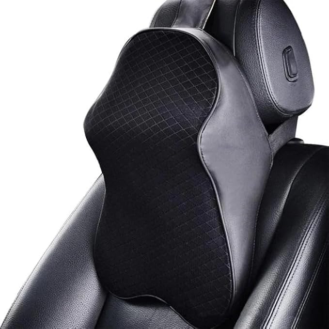 Neck Rest Cushion for Car & Chair – Memory Foam Headrest Support Pillow for Office, Back Support, and Travel – Ergonomic Comfort for Neck and Spine – Black