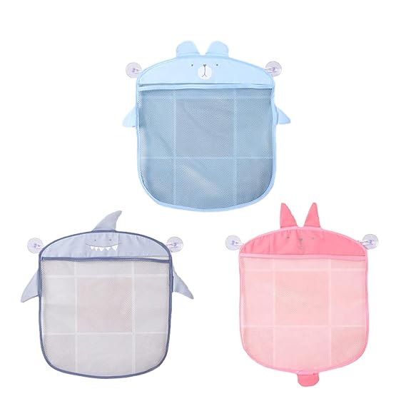 Bath Toy Quick Dry Hanging Net Bathtub Storage with 2 Suction Cups Quick Drying Toy Holder