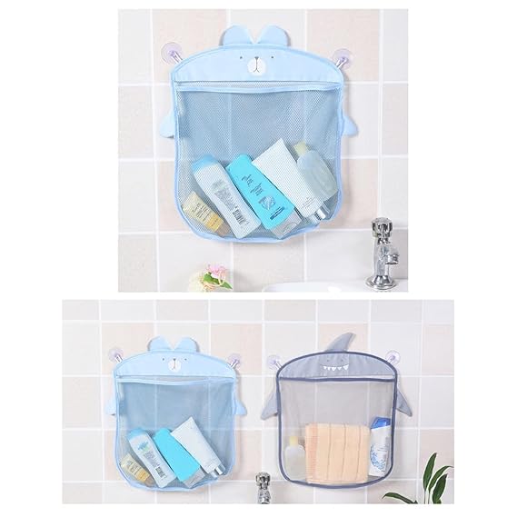Bath Toy Quick Dry Hanging Net Bathtub Storage with 2 Suction Cups Quick Drying Toy Holder