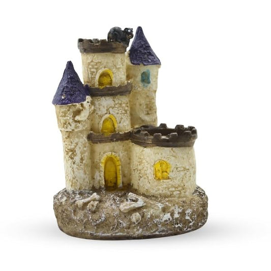 Thematic Ornament Resin Aquarium Decor - (Medieval Castle, Small, 13 x 10.5 x 9.5 cm) Unique Hideaway Natural Looking Landscape for Fish Tank Accessories, Pond and Turtle House