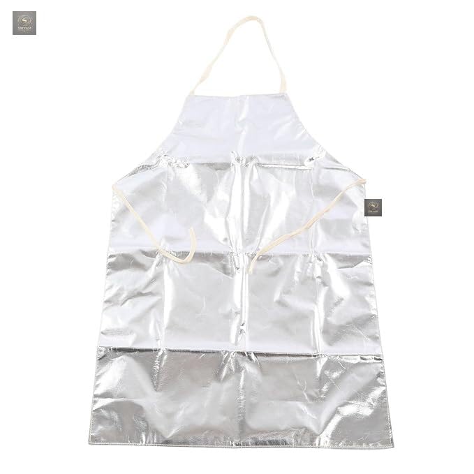 SHYAM DYNAMIC GROUP Heat Resistant Apron, 1000℃ Heat Resistant Aluminum Foil Apron High Temperature Resistant Working Apron, Lace Up Safety Work Apron for Welding Cooking BBQ