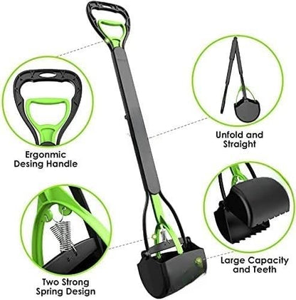 Folding Dog Poop Scooper, Pet Waste Potty Picker, Large, 24 Inches, Color May Vary