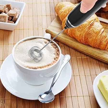Mini Hand Blender | Battery-Operated Milk Frother & Coffee Mixer for Lattes, Cappuccinos, Protein Shakes & Whipping Cream | Portable Kitchen & Travel Foamer (Batteries Included)