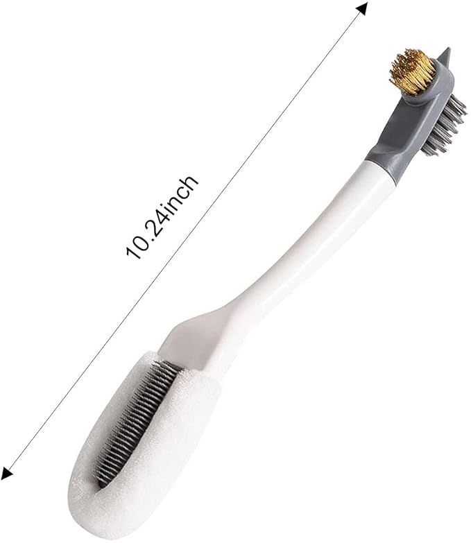3-in-1 Shoe Scrubber – Long Handle, Hard Bristles for Sneakers, Boots, Suede – Unisex