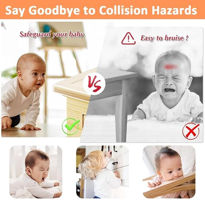 SoftGuard 6.6ft Clear Silicone Baby Proofing Protector Strip – Self-Adhesive Furniture Corner & Edge Protector for Safe Baby Spaces