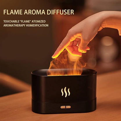 Flame Aroma Diffuser & Cool Mist Humidifier | Essential Oil Diffuser with Fire Effect for Home, Office, Bedroom, Spa, Gym | Silent Operation, Air Purifier & Mood Light