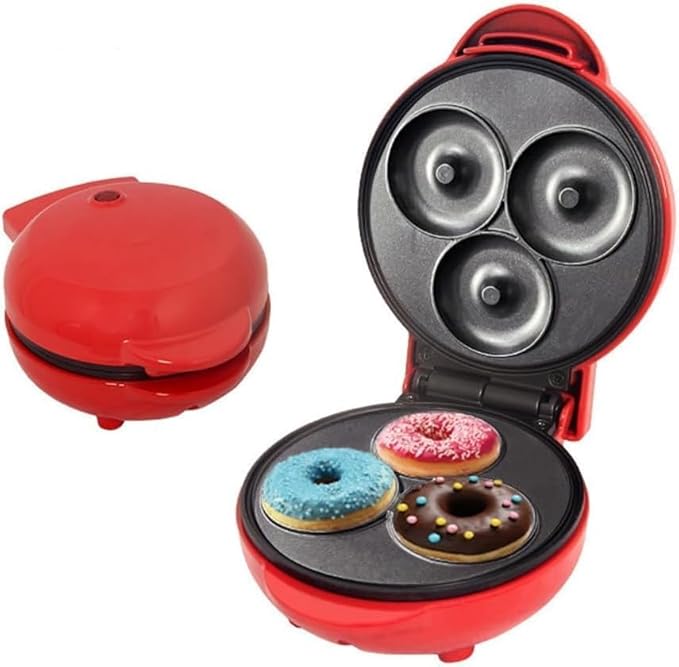 Mini Donut Maker Machine | Non-Stick Electric Donut Press | Fast Baking with Double-Sided Heating Plates