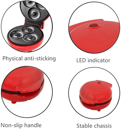 Mini Donut Maker Machine | Non-Stick Electric Donut Press | Fast Baking with Double-Sided Heating Plates