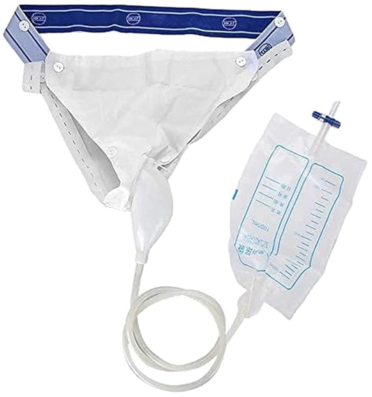 Silicone Urinal Collector with 2 Catheter Bags – Reusable, Portable Comfort Fit Urinal System for Men and Women, Hygienic & Convenient for Incontinence, Travel & Home Use
