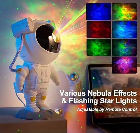 Astronaut Projector with Remote – Nebula Night Light for Kids & Adults, 360° Rotation, Timer Function for Bedroom, Home, or Party Use