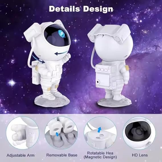 Astronaut Projector with Remote – Nebula Night Light for Kids & Adults, 360° Rotation, Timer Function for Bedroom, Home, or Party Use