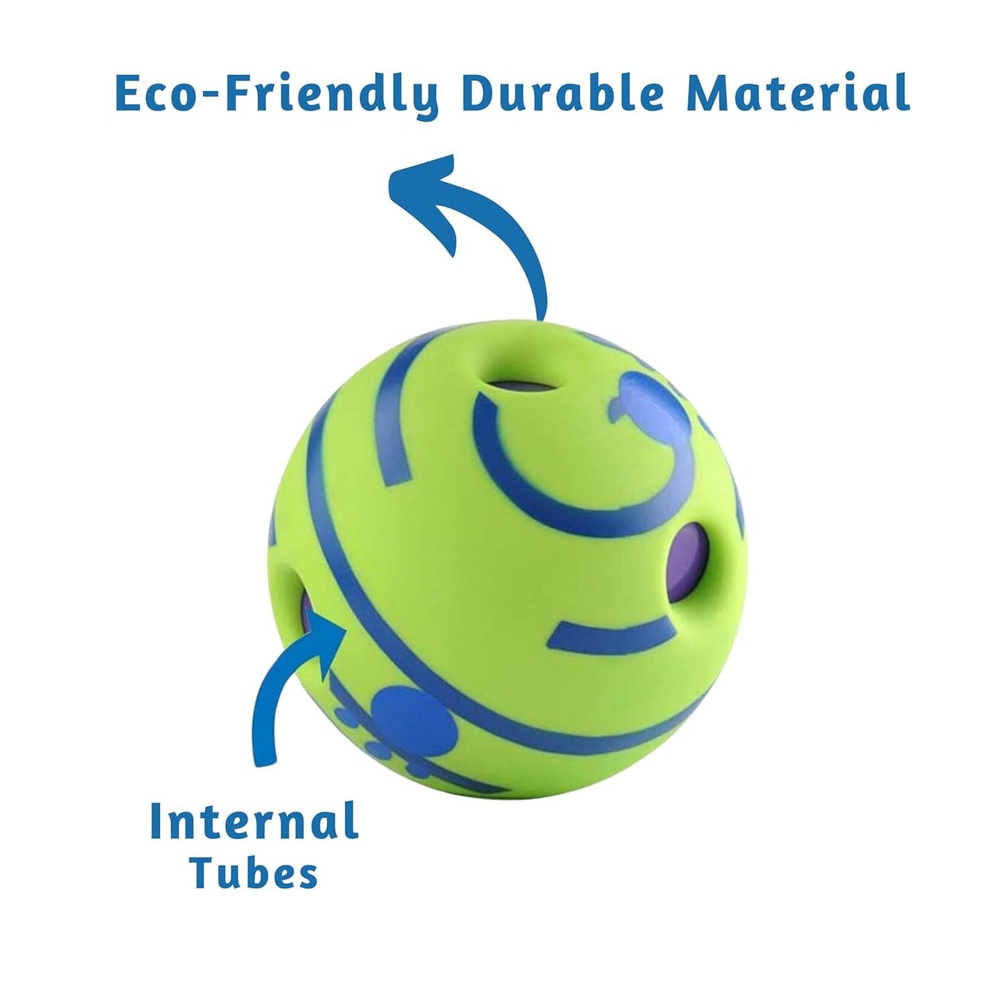 Interactive Dog Toys Ball Giggle Squeaky Ball Dog Toys - (Giggle Ball, Large 5.5inch) Medium and Large Breeds, Helps Keep Dogs Happy, Healthy