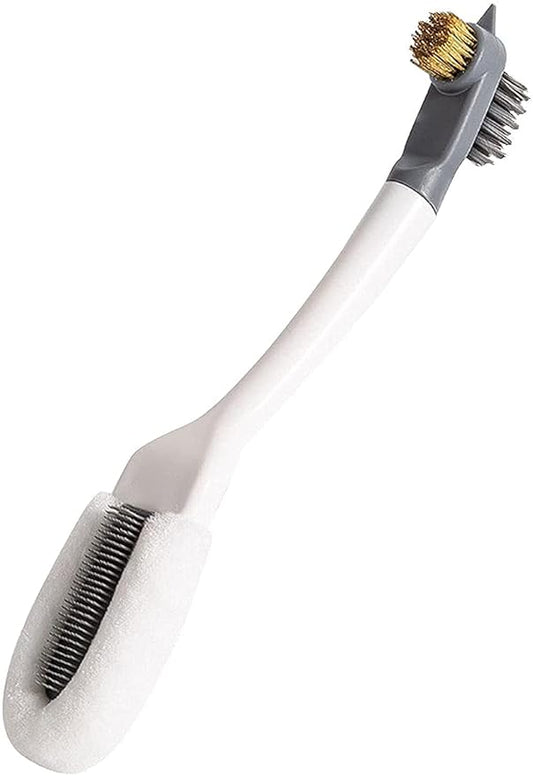 3-in-1 Shoe Scrubber – Long Handle, Hard Bristles for Sneakers, Boots, Suede – Unisex