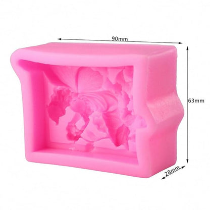 Floral Fairy Girl and Flowers Soap Mold Spirit with Angel Wings Silicone Mould for Handmade Lotion Bar