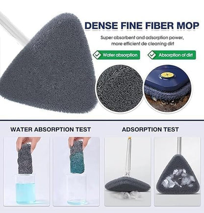Triangle Floor Mop – 360° Rotating Push-Pull Squeeze Mop with Long Adjustable Handle, Removable Washable Microfiber Pad, Multi-Surface Cleaner for Tile, Wood & Laminate Floors