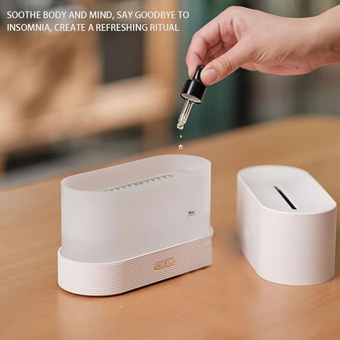 Flame Aroma Diffuser & Cool Mist Humidifier | Essential Oil Diffuser with Fire Effect for Home, Office, Bedroom, Spa, Gym | Silent Operation, Air Purifier & Mood Light