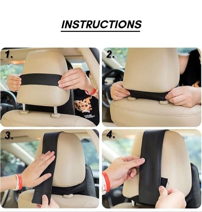 Neck Rest Cushion for Car & Chair – Memory Foam Headrest Support Pillow for Office, Back Support, and Travel – Ergonomic Comfort for Neck and Spine – Black