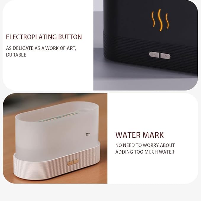 Flame Aroma Diffuser & Cool Mist Humidifier | Essential Oil Diffuser with Fire Effect for Home, Office, Bedroom, Spa, Gym | Silent Operation, Air Purifier & Mood Light