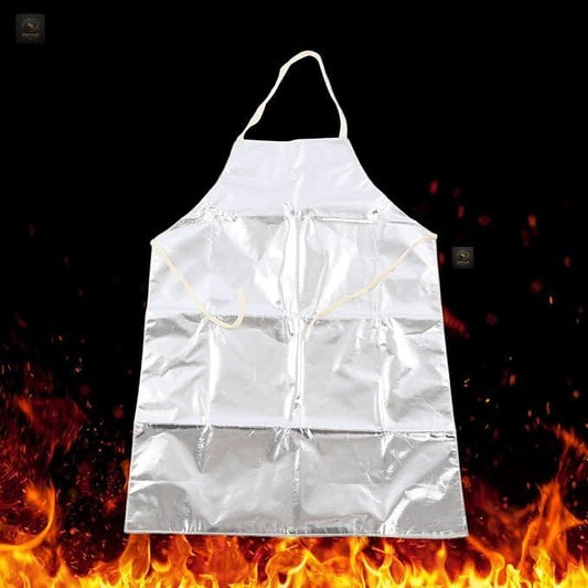 SHYAM DYNAMIC GROUP Heat Resistant Apron, 1000℃ Heat Resistant Aluminum Foil Apron High Temperature Resistant Working Apron, Lace Up Safety Work Apron for Welding Cooking BBQ
