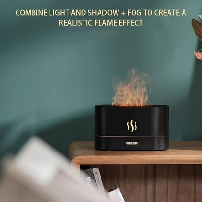 Flame Aroma Diffuser & Cool Mist Humidifier | Essential Oil Diffuser with Fire Effect for Home, Office, Bedroom, Spa, Gym | Silent Operation, Air Purifier & Mood Light