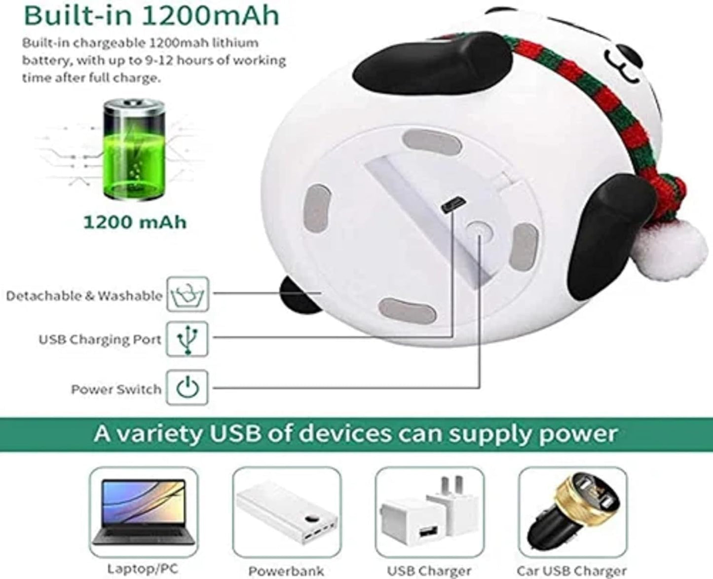 Silicone Panda Night Lamp for Kids – Color Changing LED Nursery Light, BPA-Free, Tap Control, Soft & Safe for Baby Room