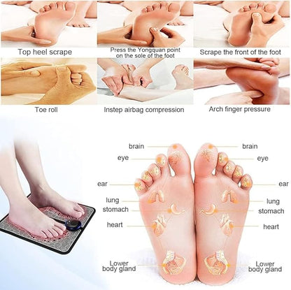Advanced EMS Foot Massage Pad – Rechargeable Electric Therapy Device for Foot Pain Relief, Muscle Stimulation, and Relaxation at Home, Office, or While Traveling