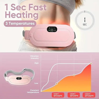 Period Pain Relief Heating Belt | Rechargeable Electric Heat Pad for Menstrual Cramps | Soft, Adjustable, Portable Design