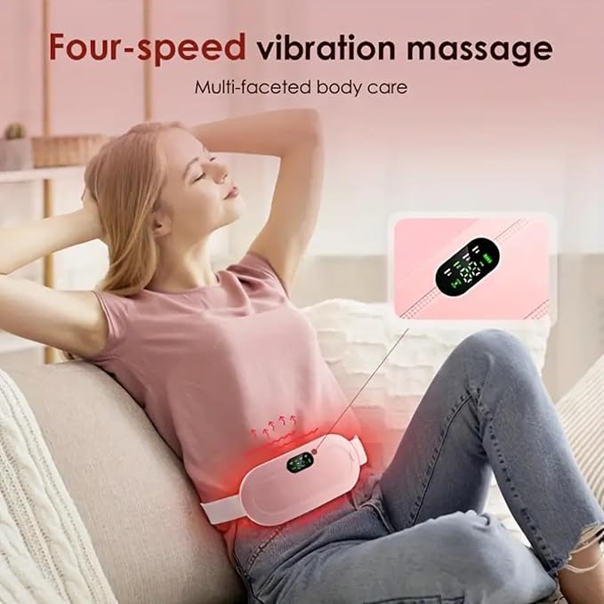 Period Pain Relief Heating Belt | Rechargeable Electric Heat Pad for Menstrual Cramps | Soft, Adjustable, Portable Design