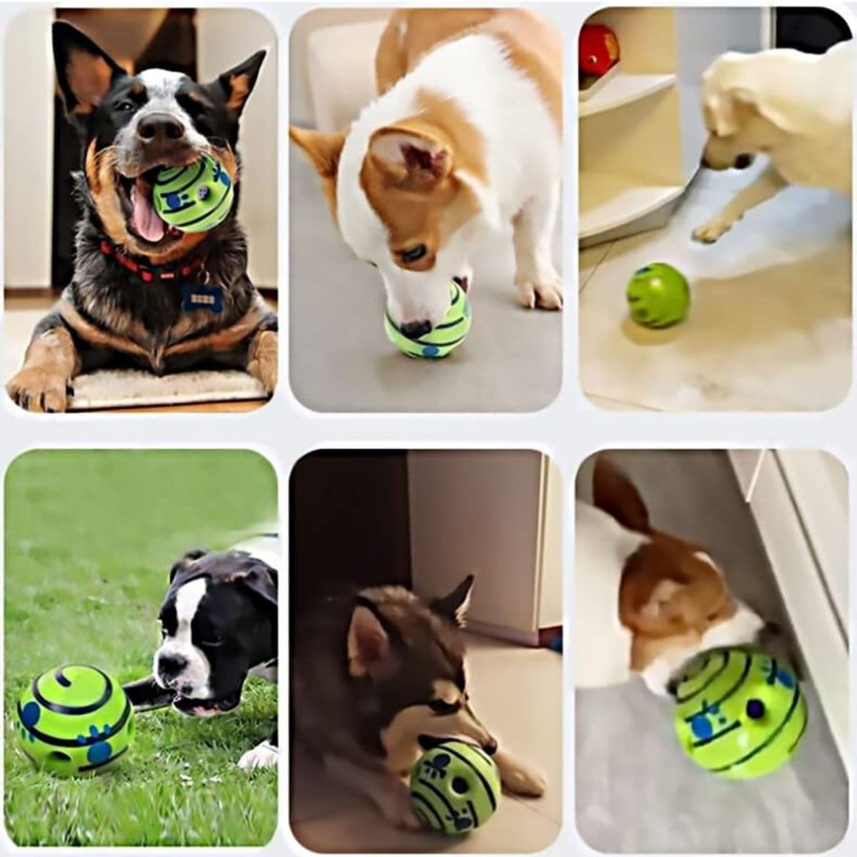 Interactive Dog Toys Ball Giggle Squeaky Ball Dog Toys - (Giggle Ball, Large 5.5inch) Medium and Large Breeds, Helps Keep Dogs Happy, Healthy