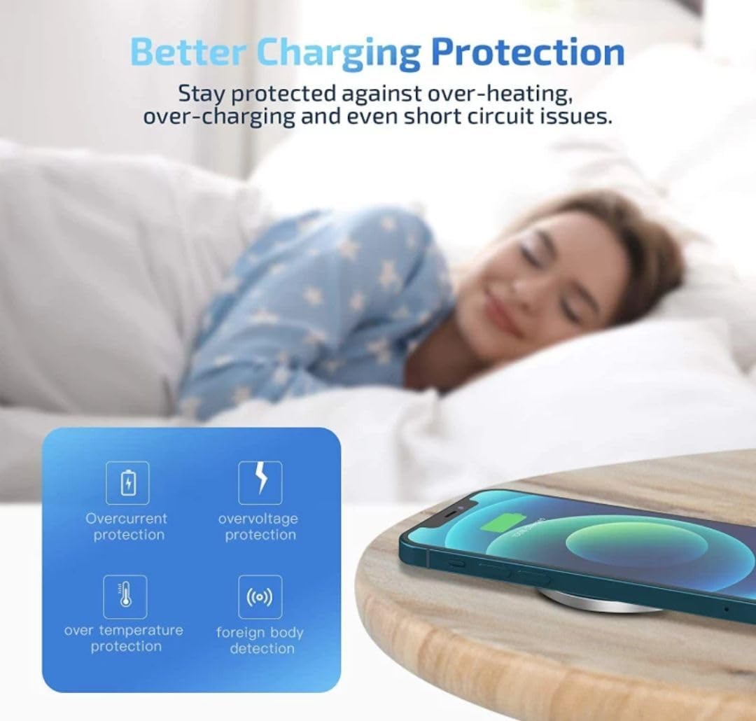 Wireless Mobile Induction Charging Pad, QI-Enabled Devices Compatible, with Cable