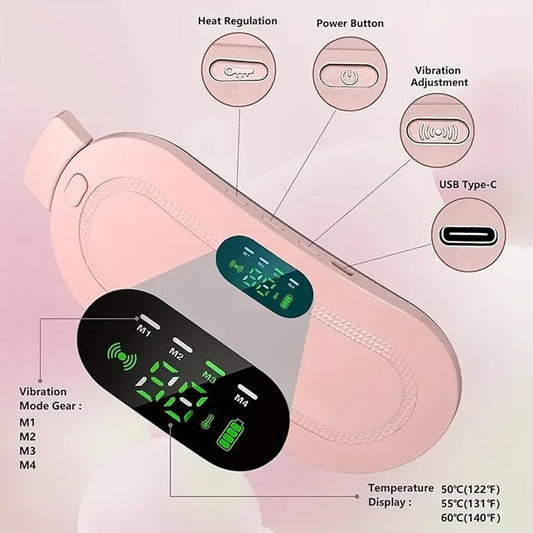 Period Pain Relief Heating Belt | Rechargeable Electric Heat Pad for Menstrual Cramps | Soft, Adjustable, Portable Design