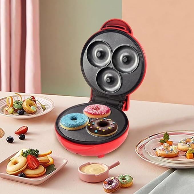 Mini Donut Maker Machine | Non-Stick Electric Donut Press | Fast Baking with Double-Sided Heating Plates