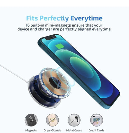 Wireless Mobile Induction Charging Pad, QI-Enabled Devices Compatible, with Cable