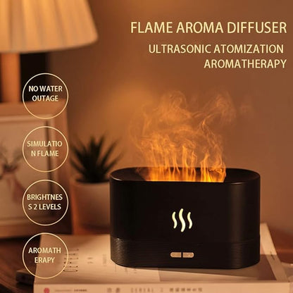 Flame Aroma Diffuser & Cool Mist Humidifier | Essential Oil Diffuser with Fire Effect for Home, Office, Bedroom, Spa, Gym | Silent Operation, Air Purifier & Mood Light