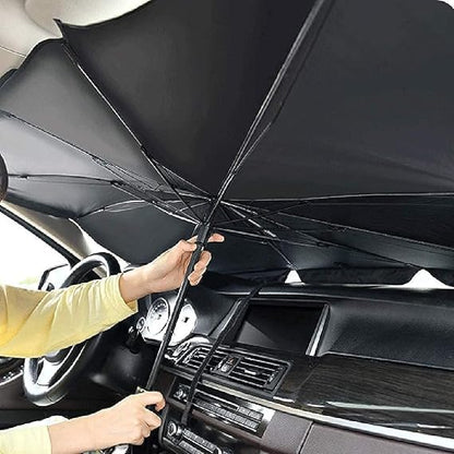 Car Windshield Sunshade Umbrella – Foldable Front Window Cover for Sun Protection & Heat Block, Universal Fit for Most Vehicles
