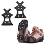 Ice Cleats for Boots and Shoes, Anti-Slip Traction Grips, 10-Stud Winter Snow Grippers, Black