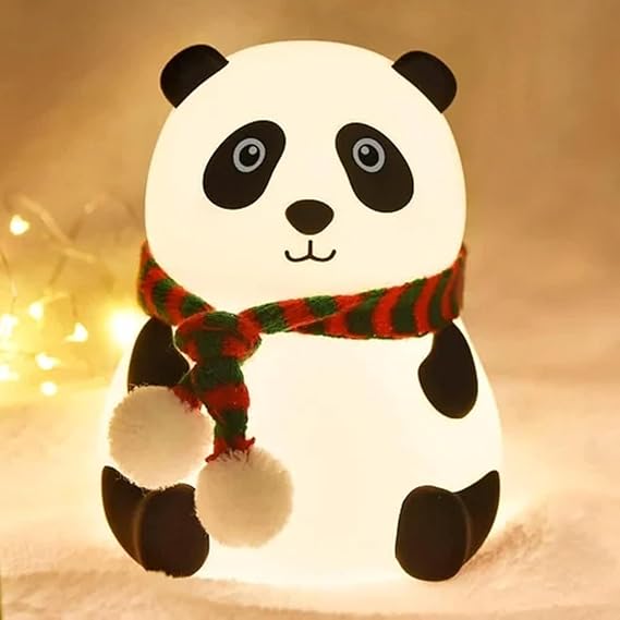 Silicone Panda Night Lamp for Kids – Color Changing LED Nursery Light, BPA-Free, Tap Control, Soft & Safe for Baby Room