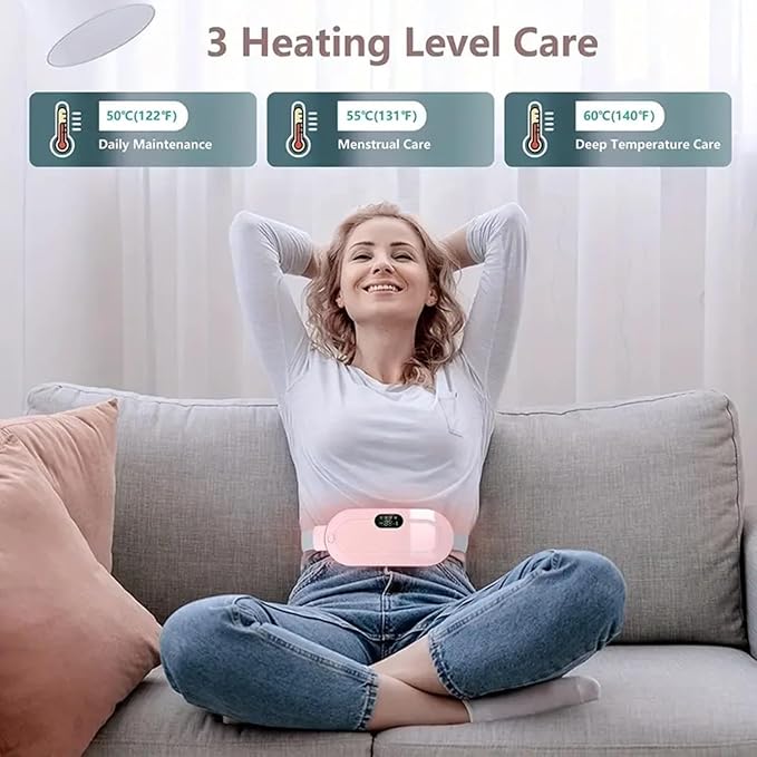 Period Pain Relief Heating Belt | Rechargeable Electric Heat Pad for Menstrual Cramps | Soft, Adjustable, Portable Design
