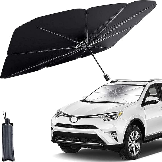 Car Windshield Sunshade Umbrella – Foldable Front Window Cover for Sun Protection & Heat Block, Universal Fit for Most Vehicles