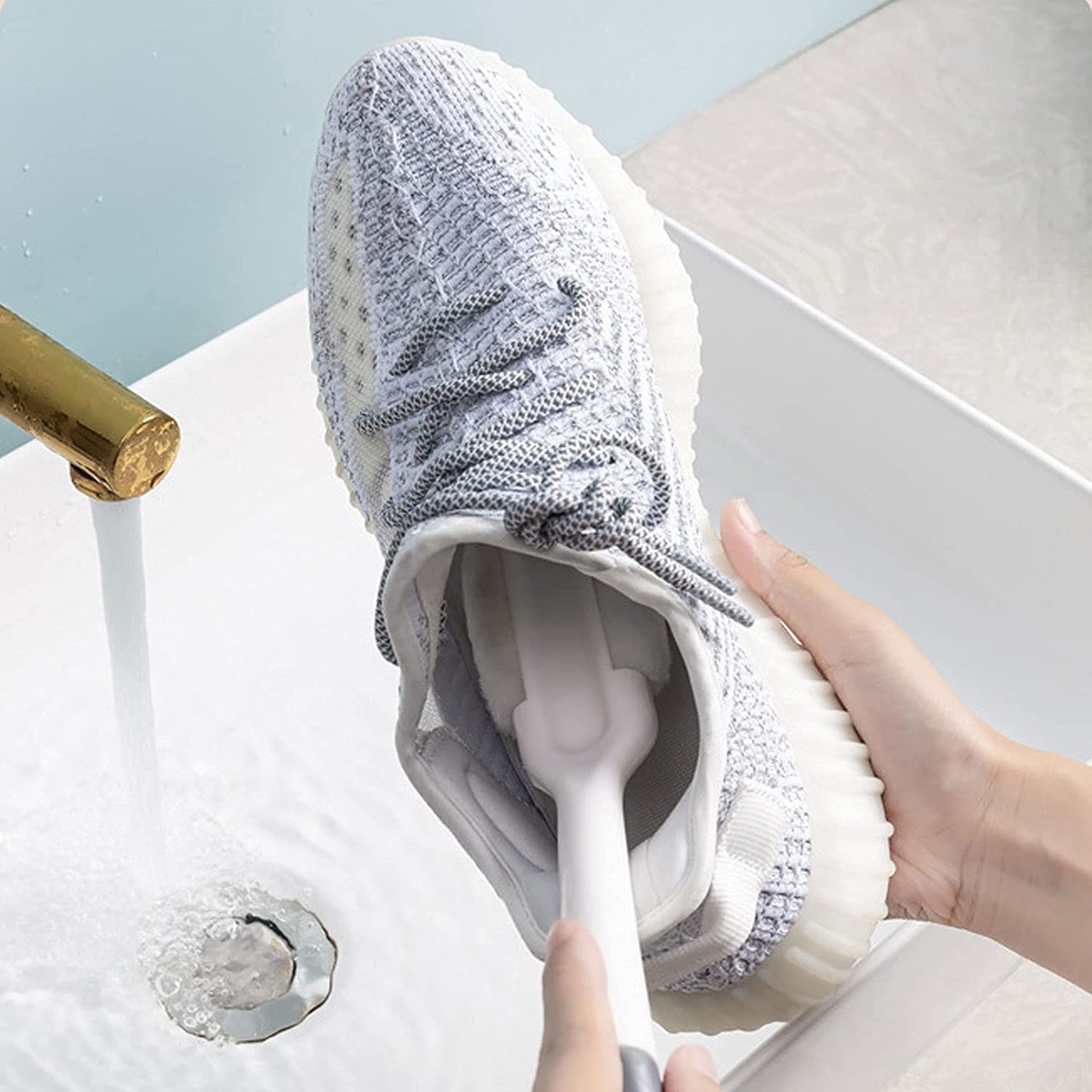 3-in-1 Shoe Scrubber – Long Handle, Hard Bristles for Sneakers, Boots, Suede – Unisex