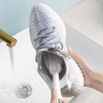 3-in-1 Shoe Scrubber – Long Handle, Hard Bristles for Sneakers, Boots, Suede – Unisex