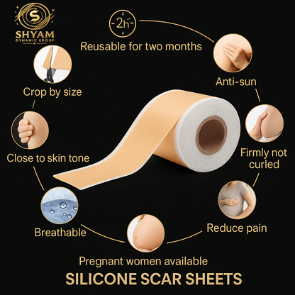 Professional Silicone Scar Tape – Reduces Appearance of Scars from Surgery, Burns, Cuts & Acne – Doctor Recommended